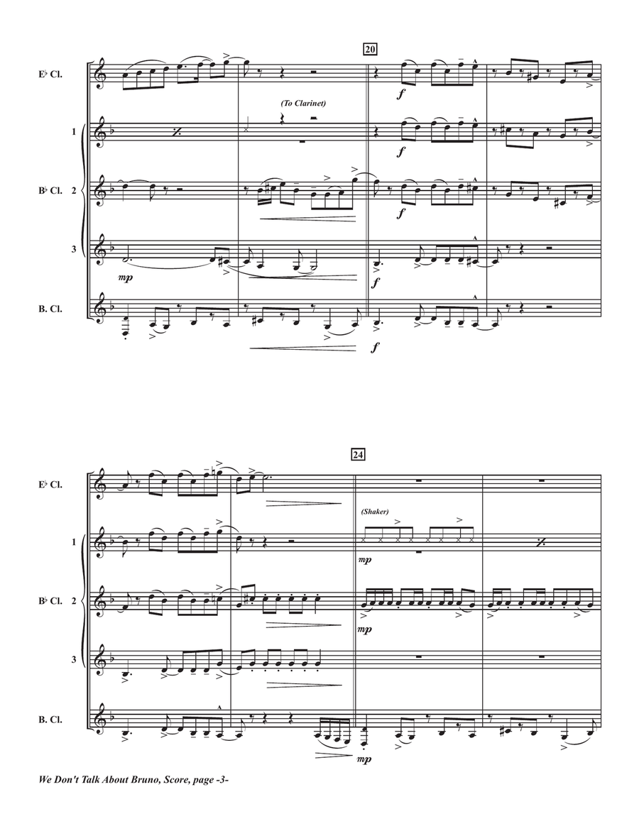We Don't Talk About Bruno Clarinet Quintet scores gallery preview page 5