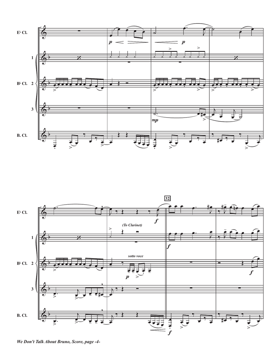 We Don't Talk About Bruno Clarinet Quintet scores gallery preview page 6