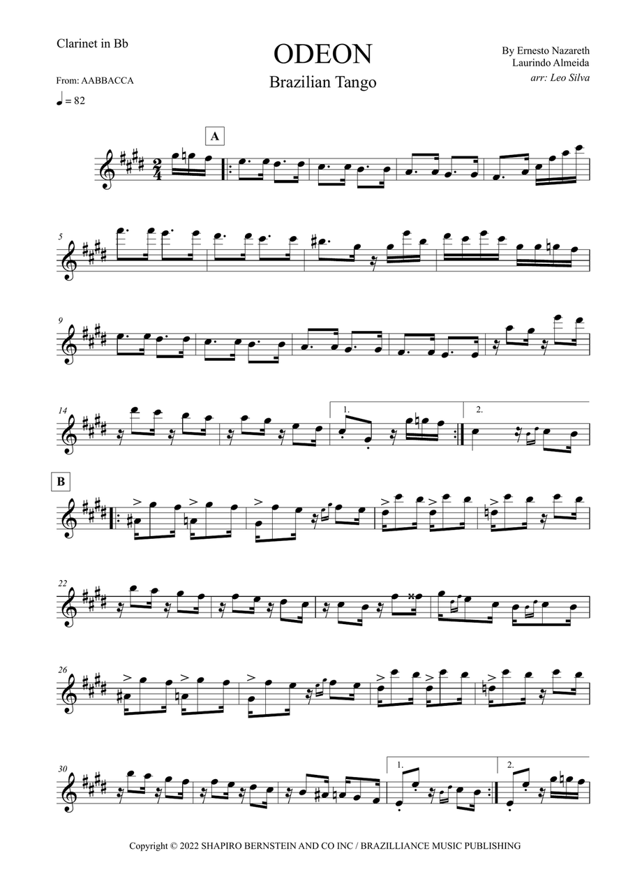 Odeon Odeon Clarinet Solo scores gallery preview page 1