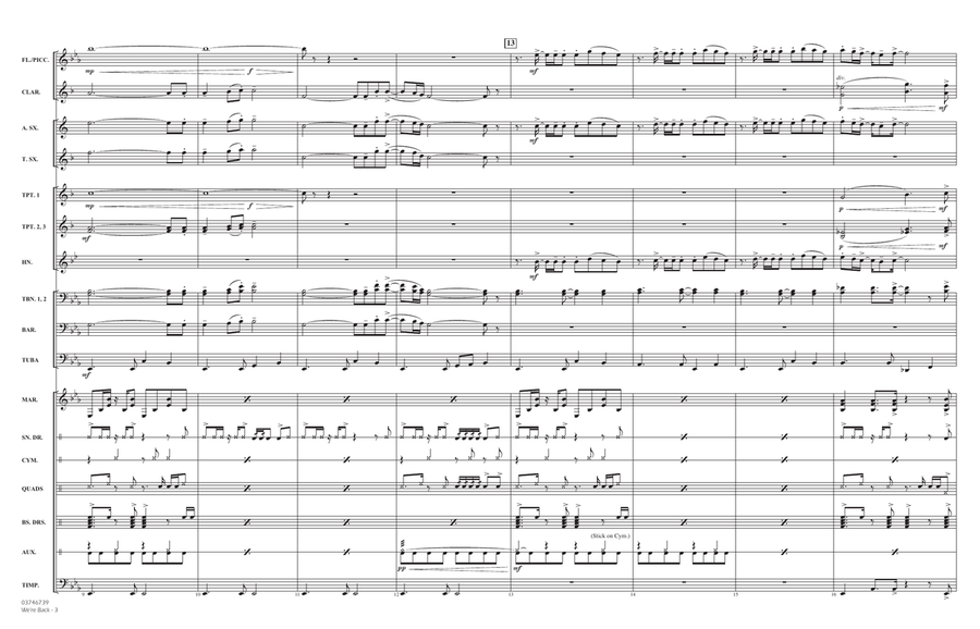 We're Back (from Moana 2) (arr. Matt Conaway) - Conductor Score (Full Score) Marching Band scores gallery preview page 3