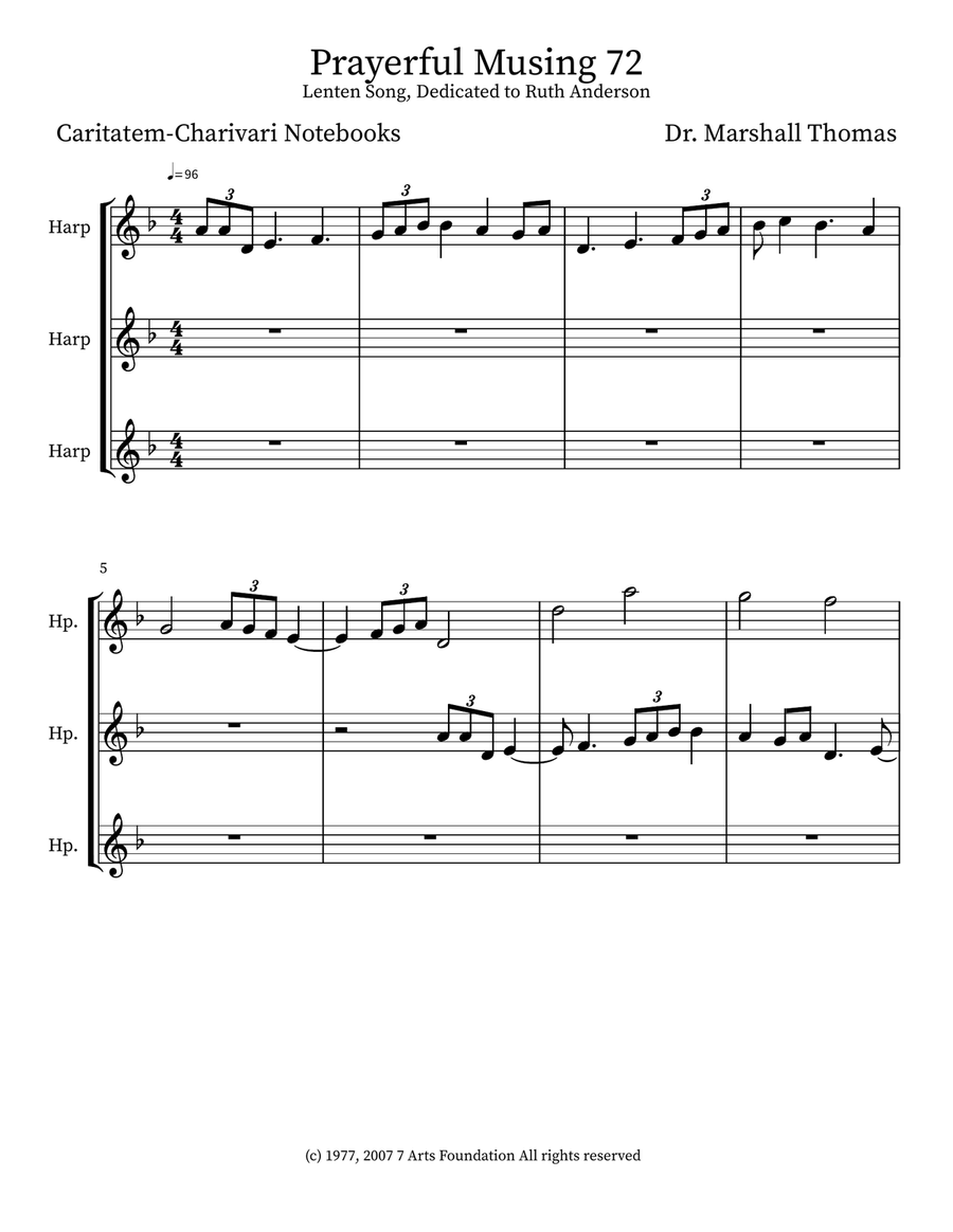Prayerful Musing 72 Prayerful Musing 72 Small Ensemble scores gallery preview page 1