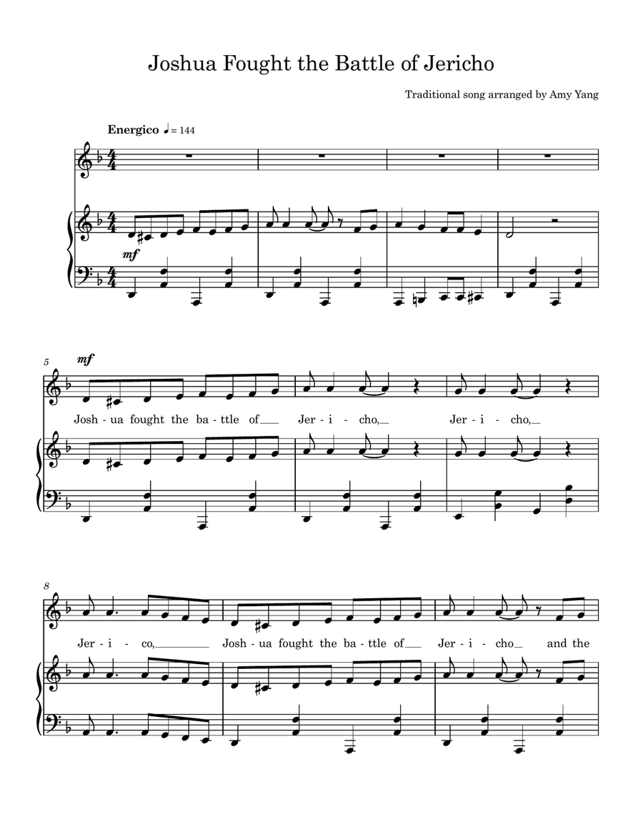 Joshua Fought the Battle of Jericho Piano, Vocal scores gallery preview page 1