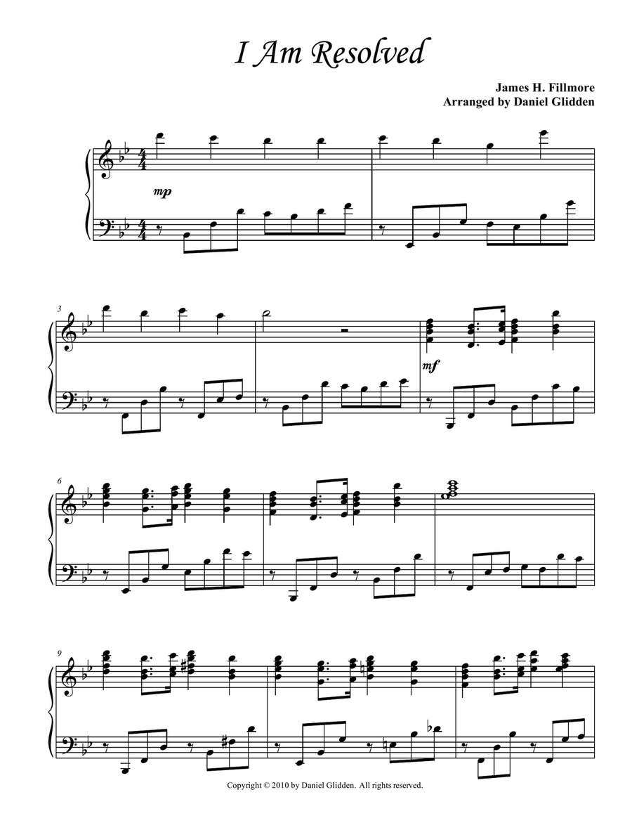 I Am Resolved I Am Resolved Piano Solo scores gallery preview page 1