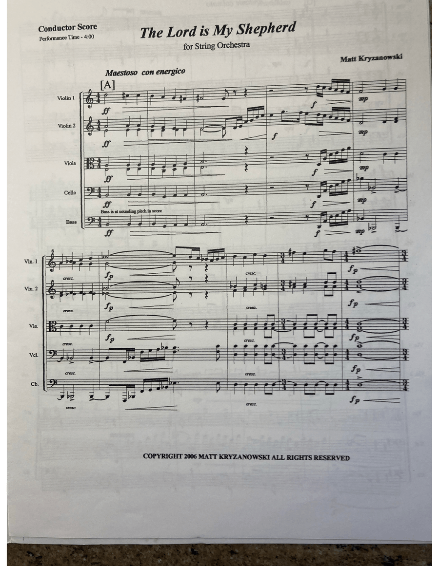 The Lord is My Shepherd - Score Only String Orchestra scores gallery preview page 2