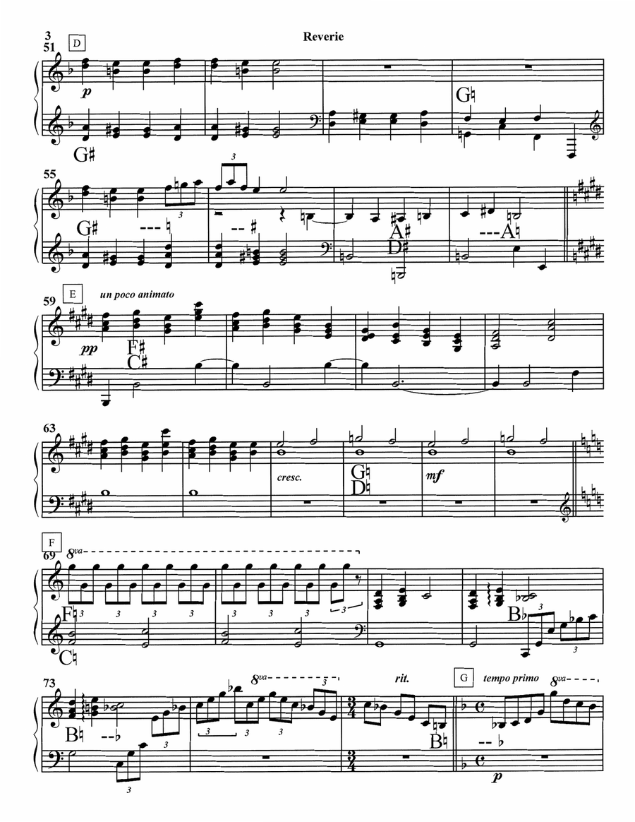 Reverie for harp, flute, and cello Small Ensemble scores gallery preview page 4