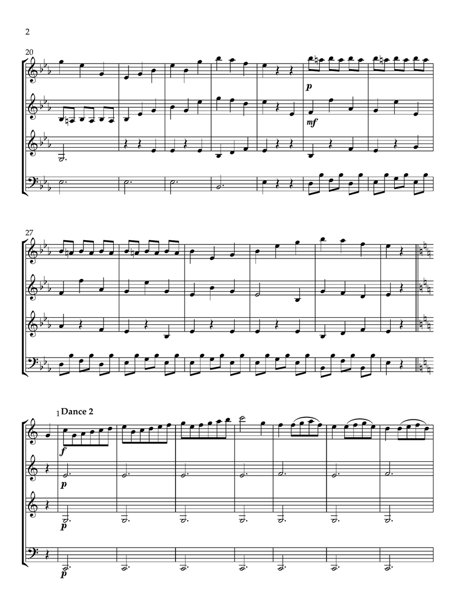 Six German Dances for Woodwind Quartet Woodwind Quartet scores gallery preview page 2