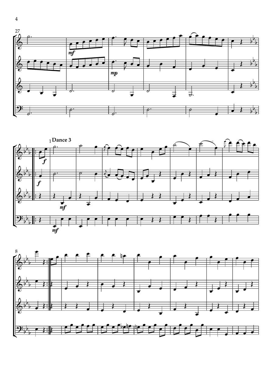 Six German Dances for Woodwind Quartet Woodwind Quartet scores gallery preview page 4