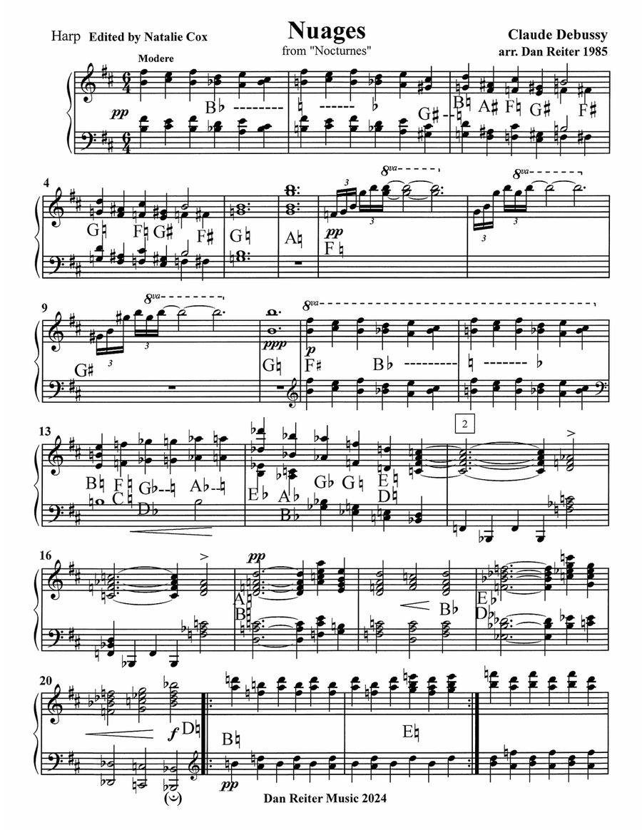 Nuage for harp, flute, and cello Small Ensemble scores gallery preview page 2
