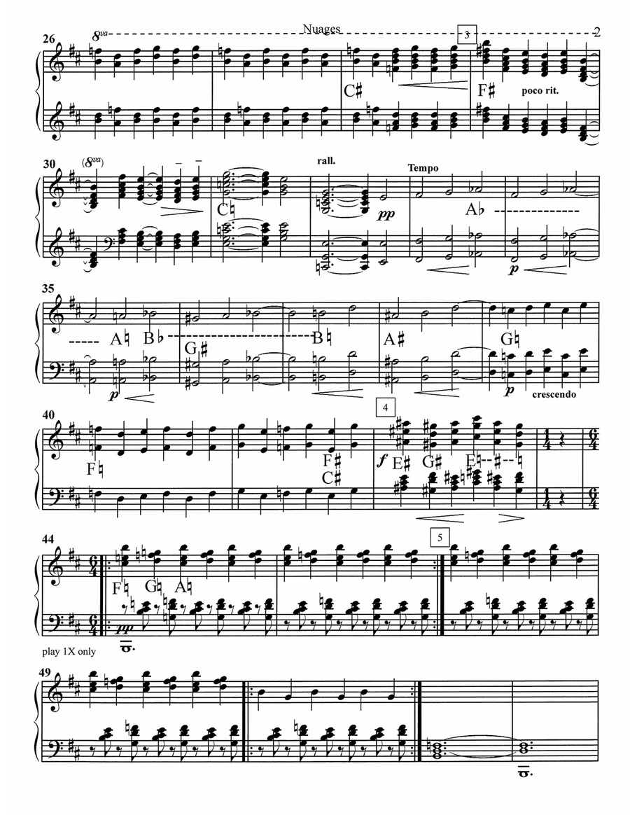Nuage for harp, flute, and cello Small Ensemble scores gallery preview page 3