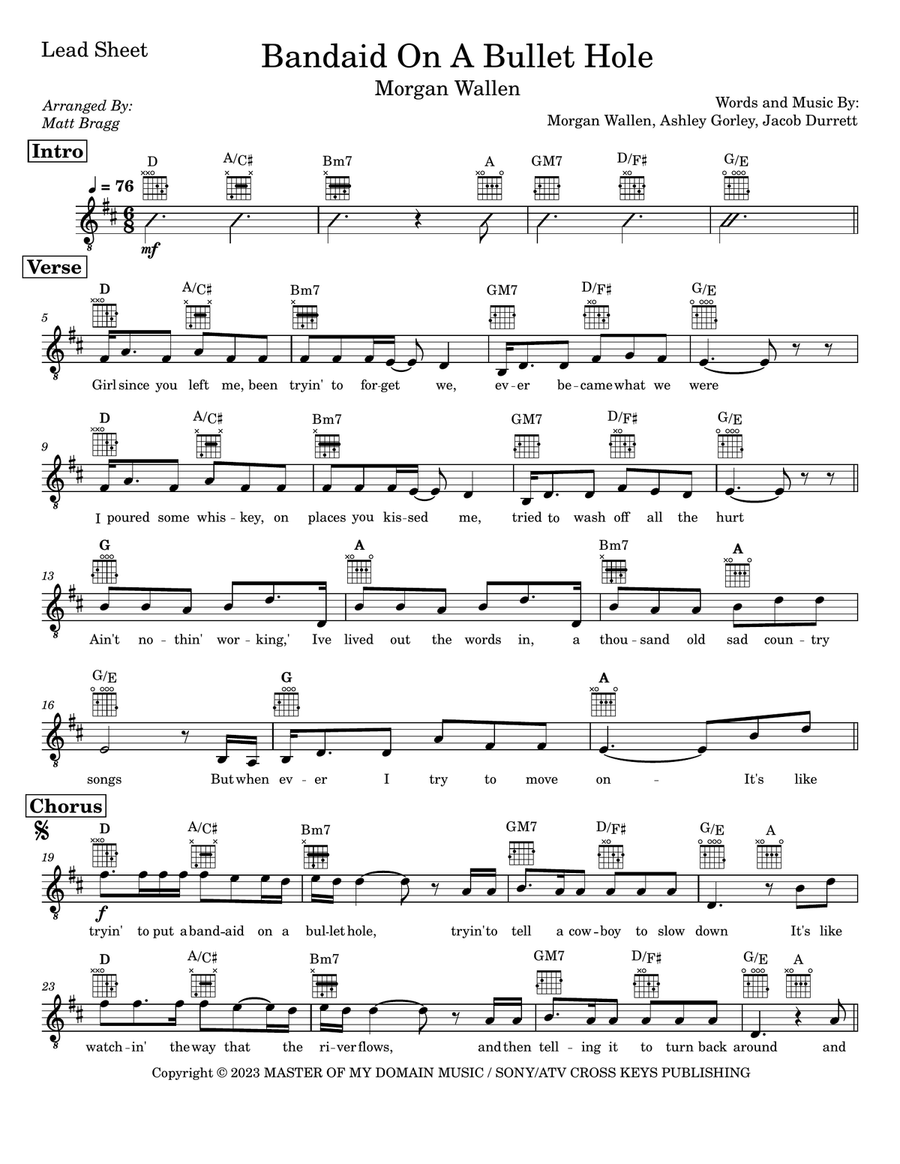 Bandaid On A Bullet Hole Electric Guitar scores gallery preview page 2
