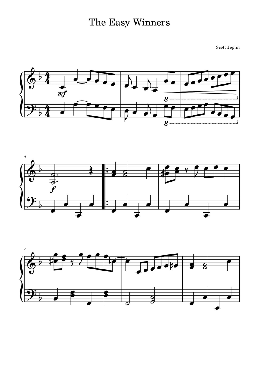 The Easy Winners - Scott Joplin Piano Solo scores gallery preview page 1