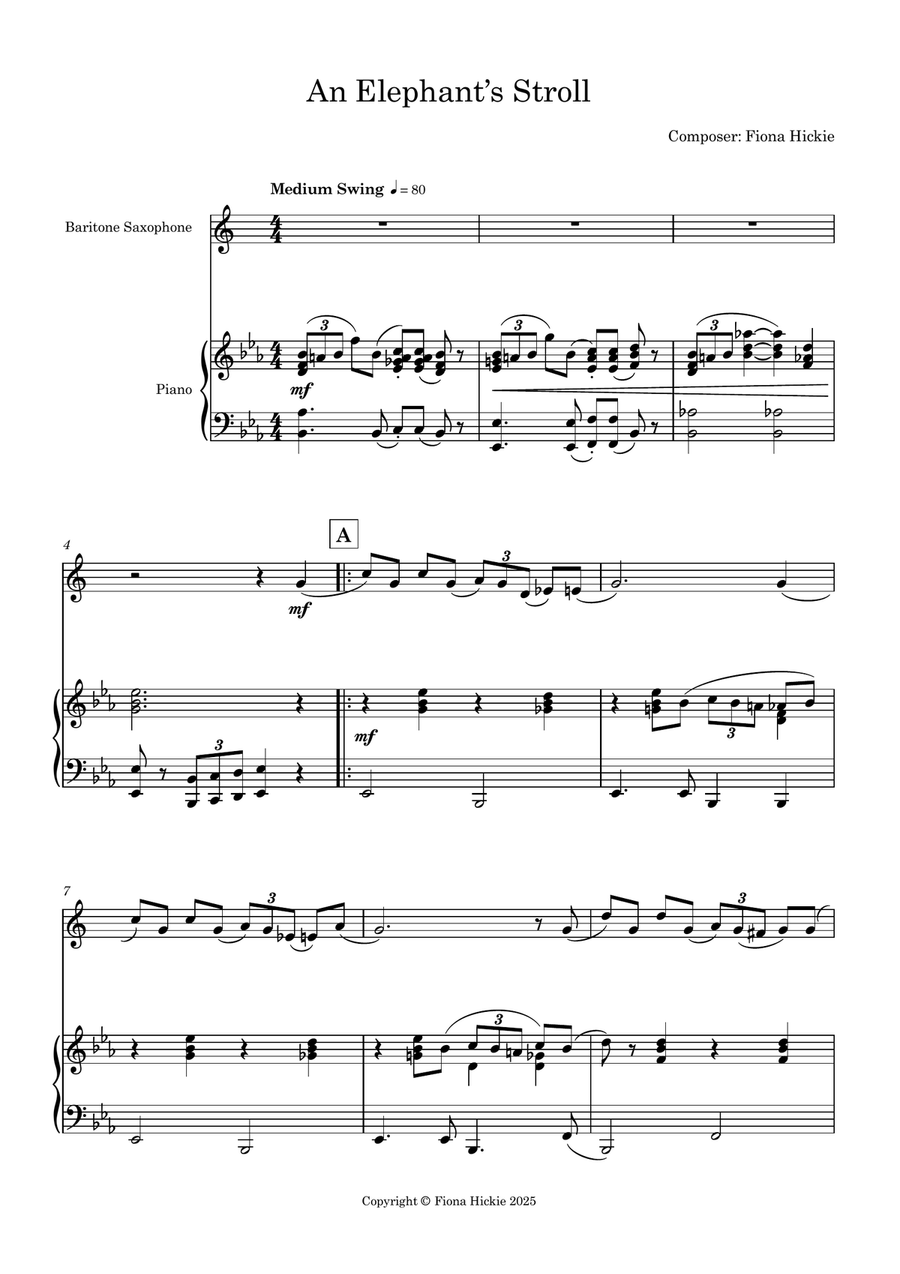 An Elephant's Stroll An Elephant's Stroll Chamber Music scores gallery preview page 2