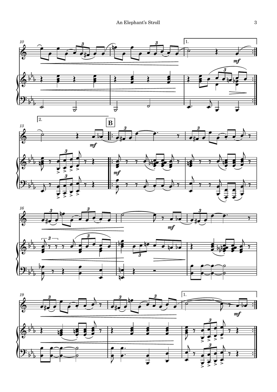 An Elephant's Stroll An Elephant's Stroll Chamber Music scores gallery preview page 3