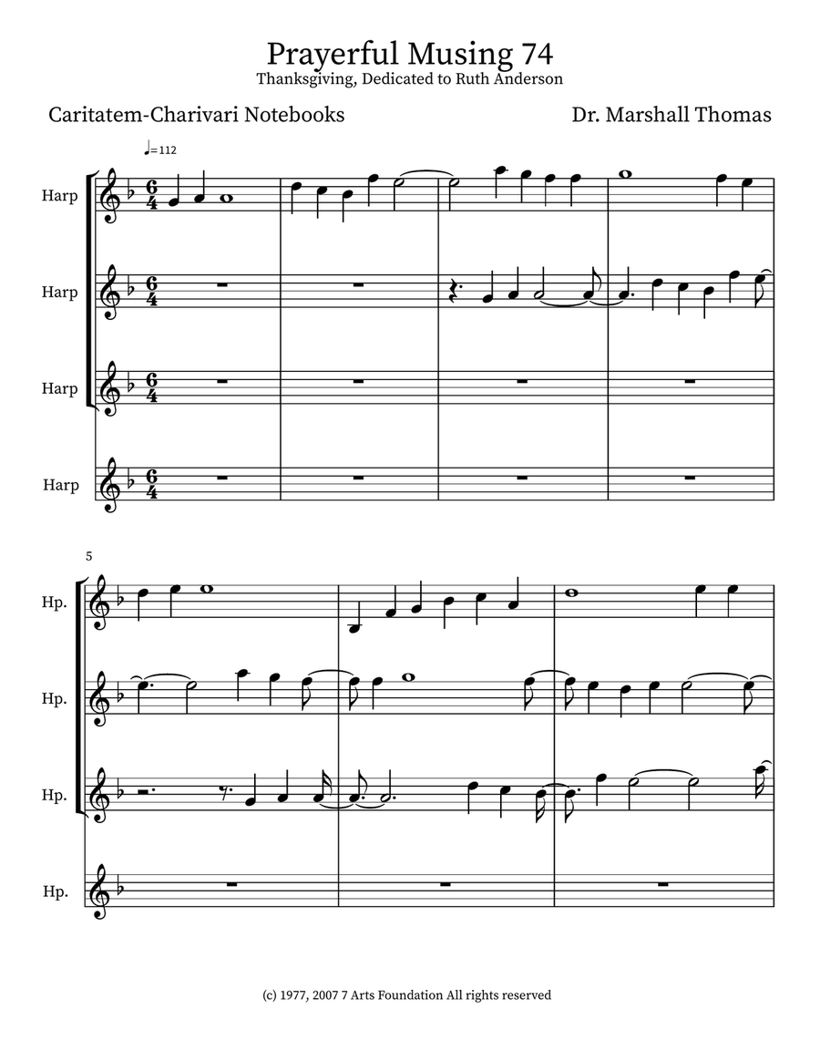 Prayerful Musing 74 Small Ensemble scores gallery preview page 1