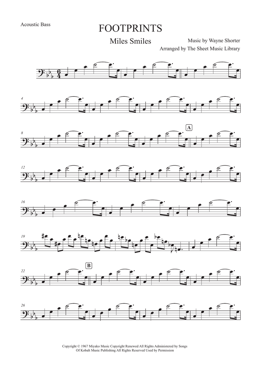 Footprints Footprints Double Bass scores gallery preview page 1