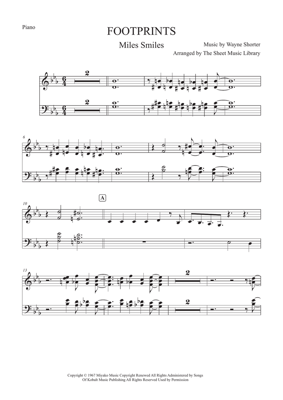 Footprints Footprints Piano, Vocal scores gallery preview page 1