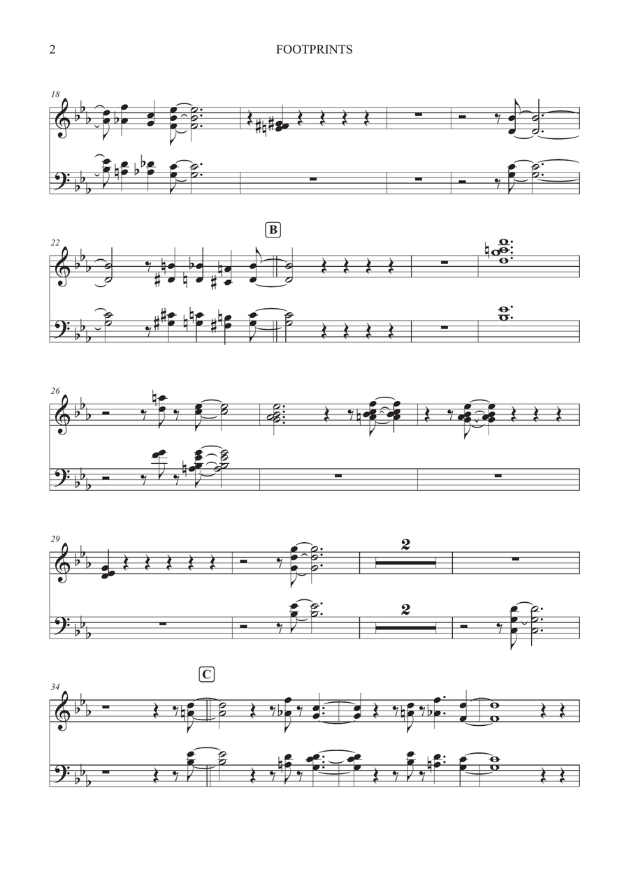 Footprints Footprints Piano, Vocal scores gallery preview page 2