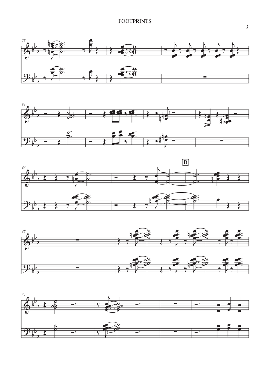 Footprints Footprints Piano, Vocal scores gallery preview page 3