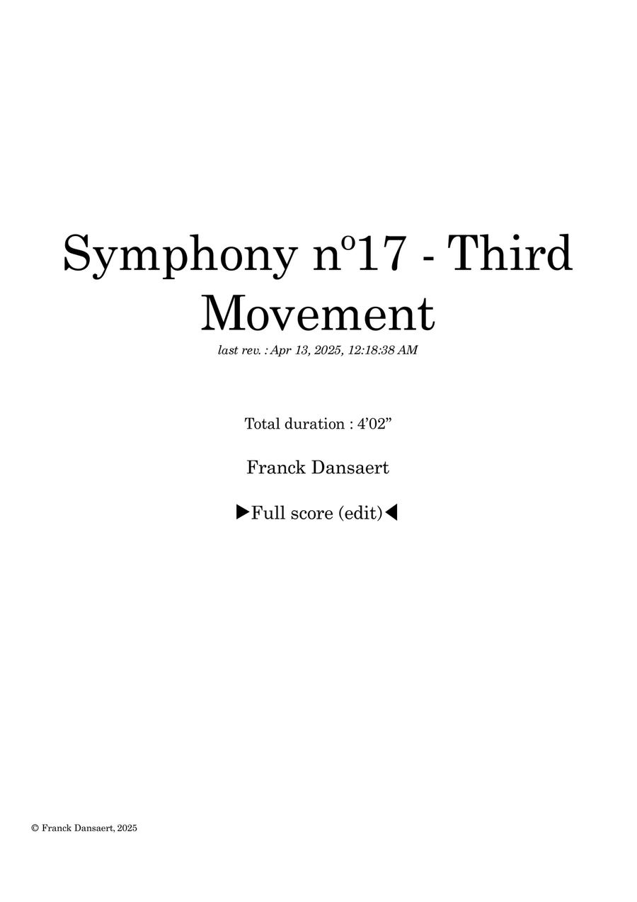 Symphony nº17 (third movement) Full Orchestra scores gallery preview page 1
