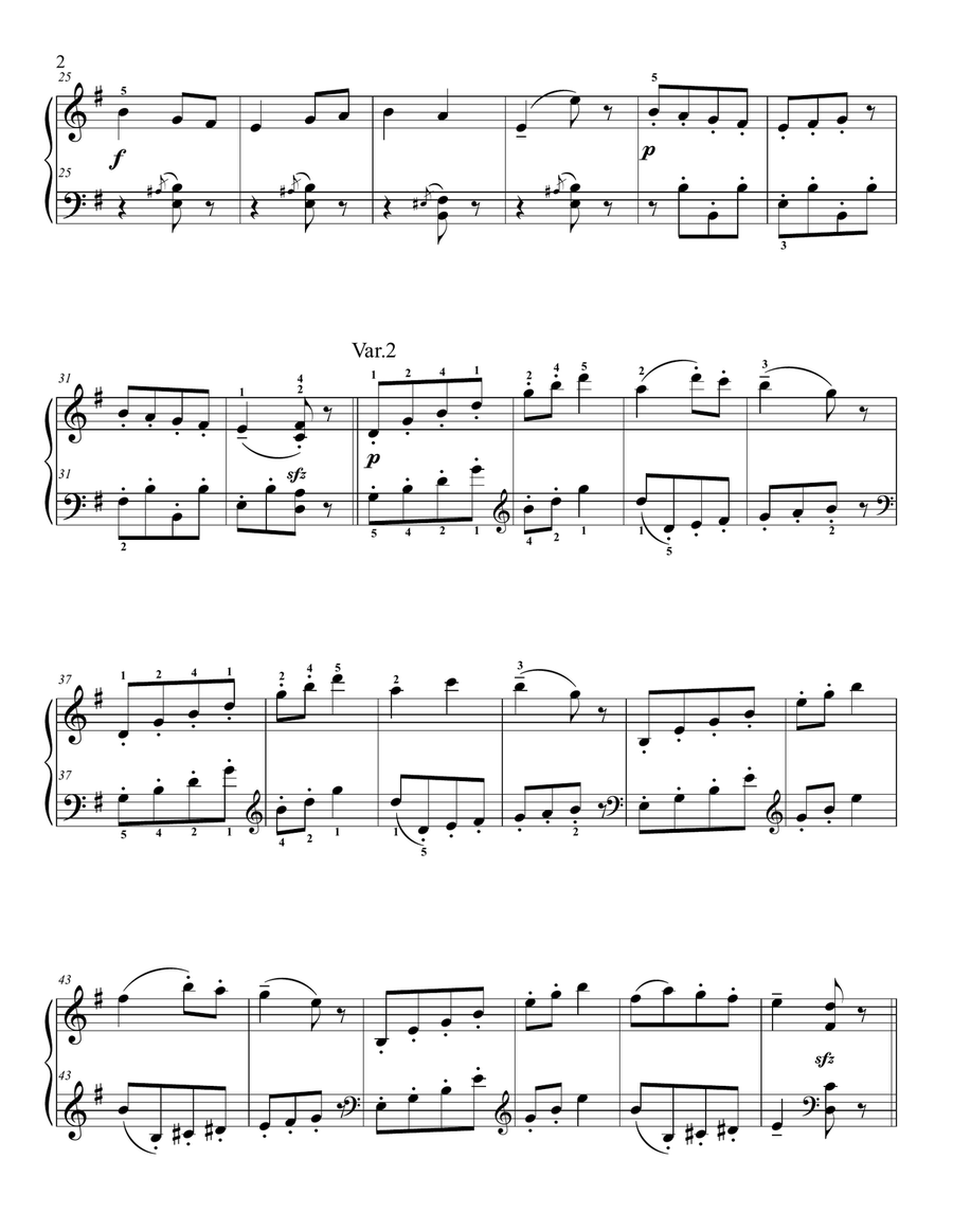 Kabalevsky Seven Good-Humored Variations Easy Piano scores gallery preview page 2