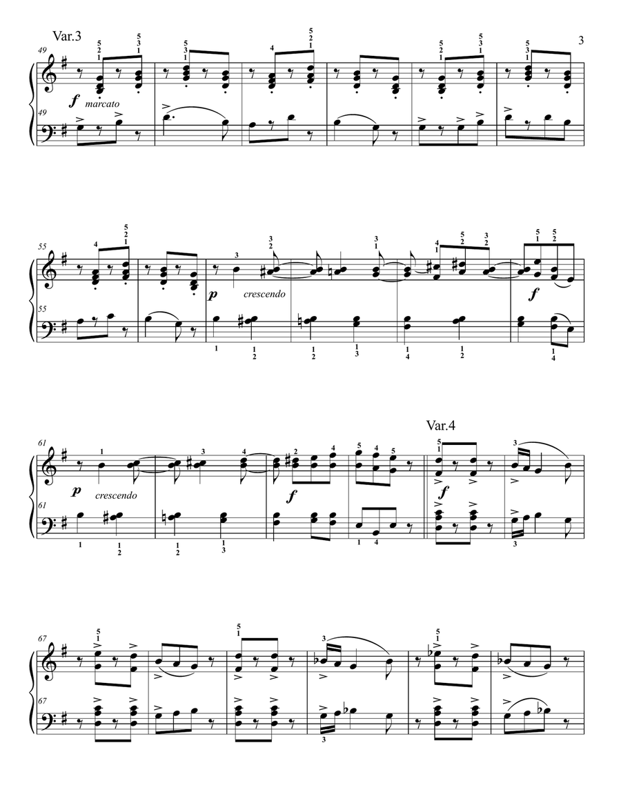 Kabalevsky Seven Good-Humored Variations Easy Piano scores gallery preview page 3