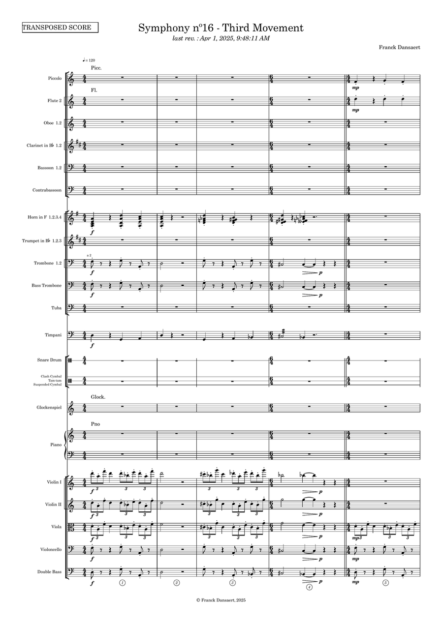 Symphony nº16 (third movement) Full Orchestra scores gallery preview page 2