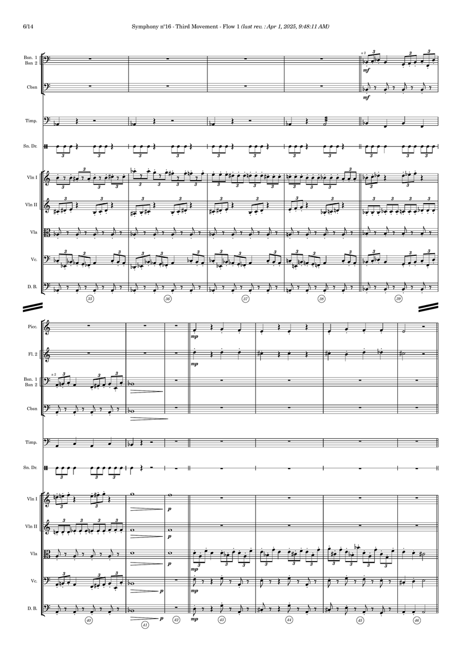 Symphony nº16 (third movement) Full Orchestra scores gallery preview page 6