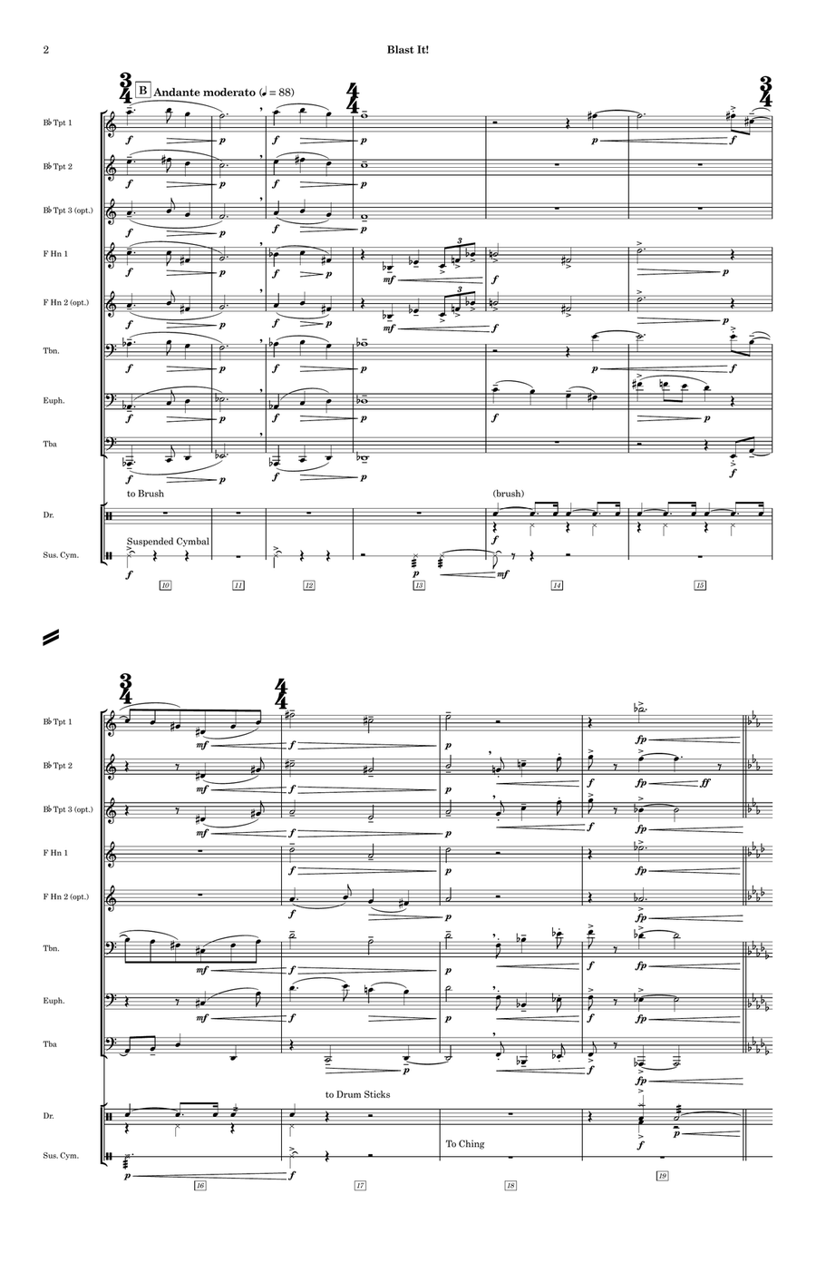 Blast It! (Brass Ensemble and Percussion) Brass Ensemble scores gallery preview page 4