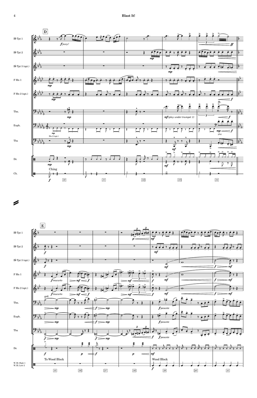 Blast It! (Brass Ensemble and Percussion) Brass Ensemble scores gallery preview page 6