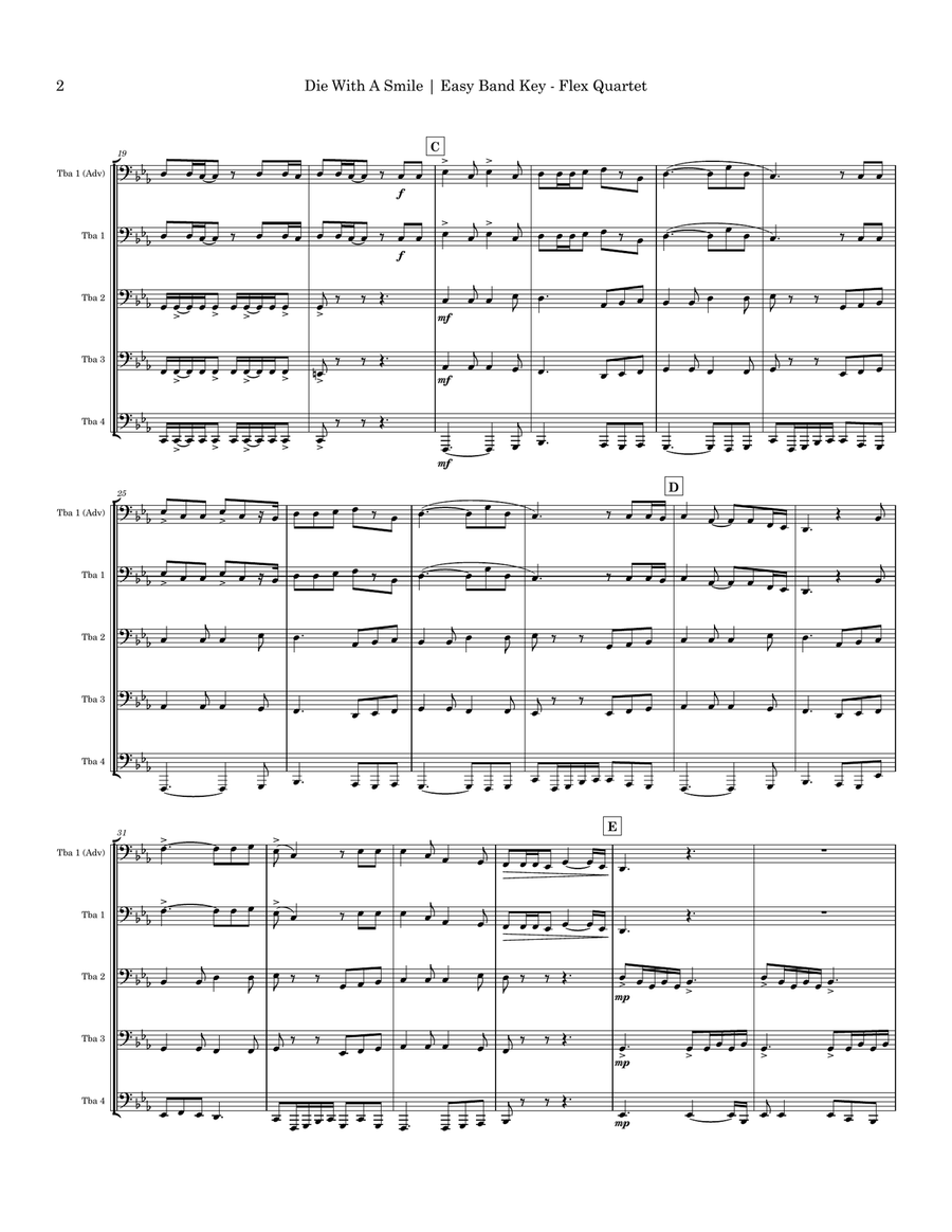 Die With A Smile Small Ensemble scores gallery preview page 2