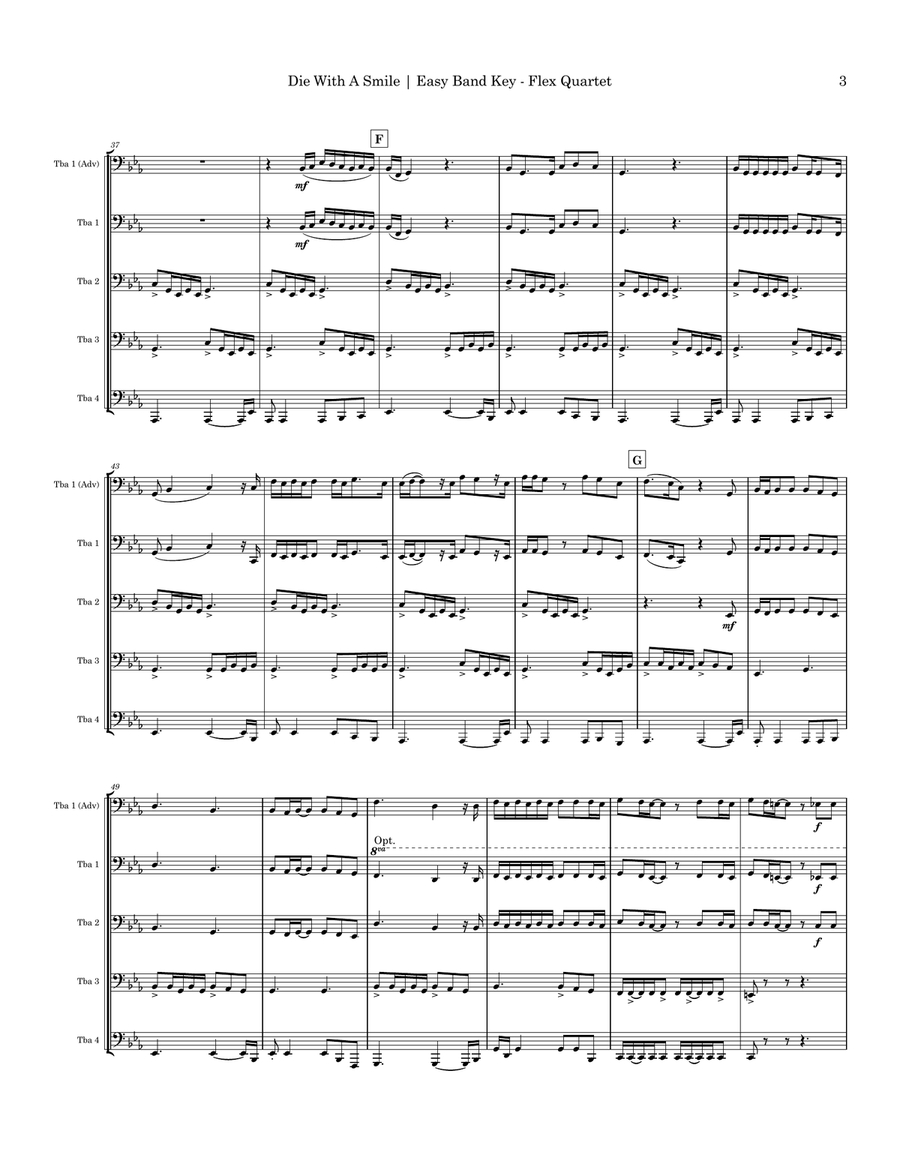 Die With A Smile Small Ensemble scores gallery preview page 3