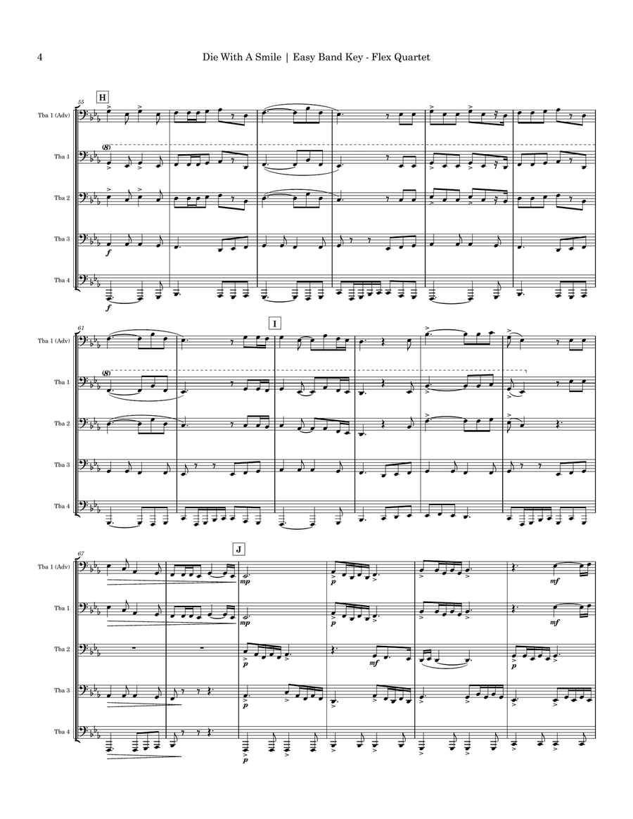 Die With A Smile Small Ensemble scores gallery preview page 4