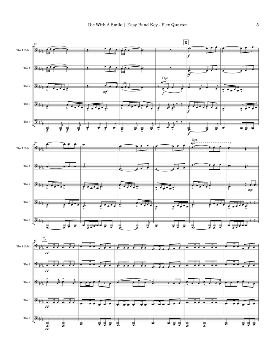 Die With A Smile Small Ensemble scores gallery preview page 5