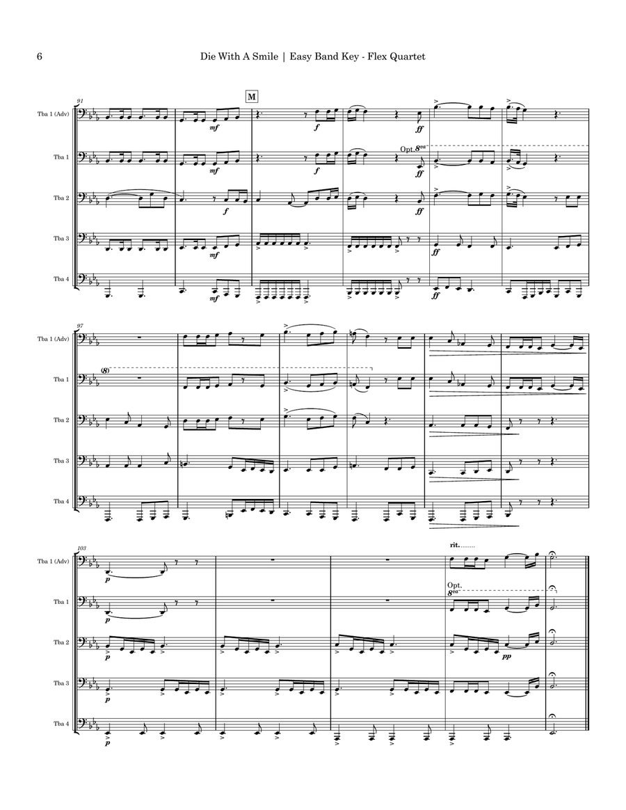 Die With A Smile Small Ensemble scores gallery preview page 6