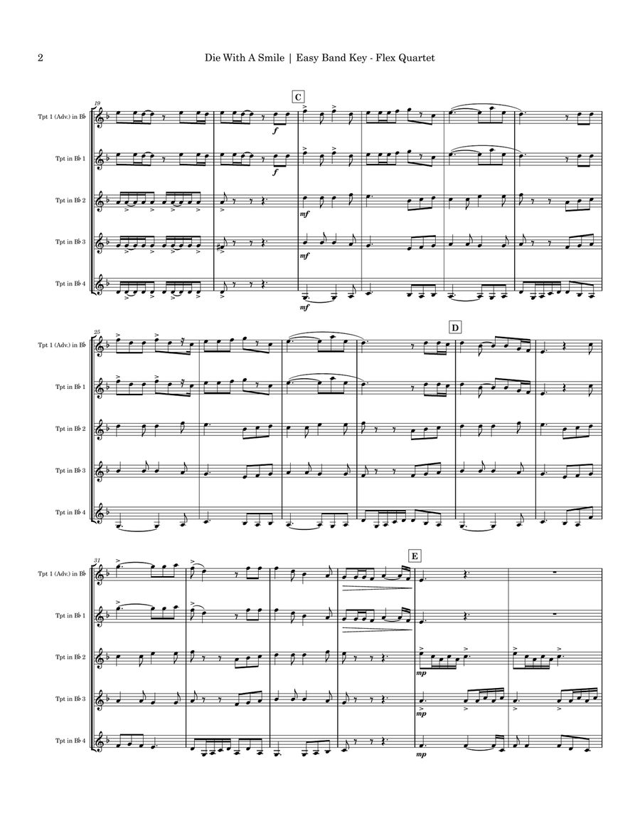 Die With A Smile Small Ensemble scores gallery preview page 2