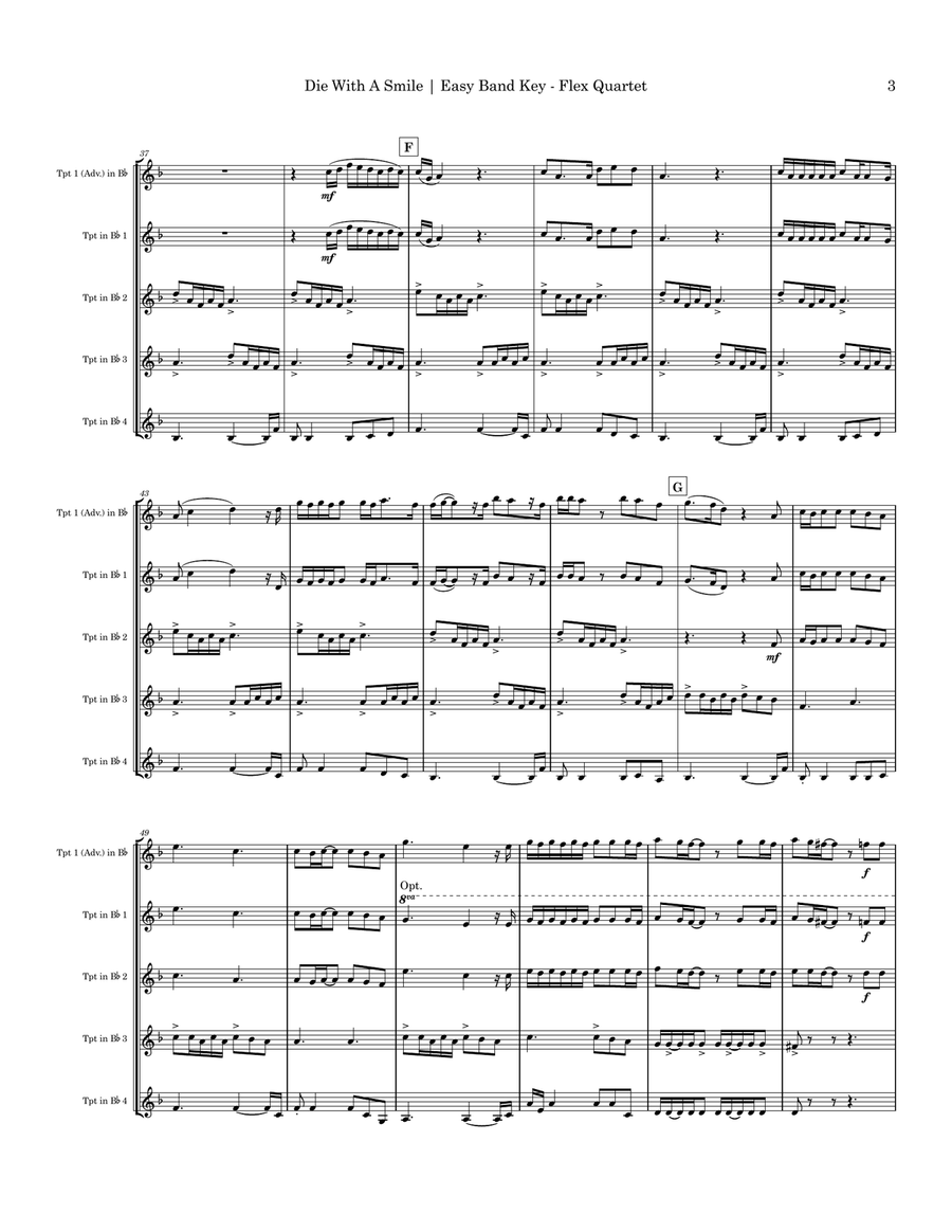 Die With A Smile Small Ensemble scores gallery preview page 3