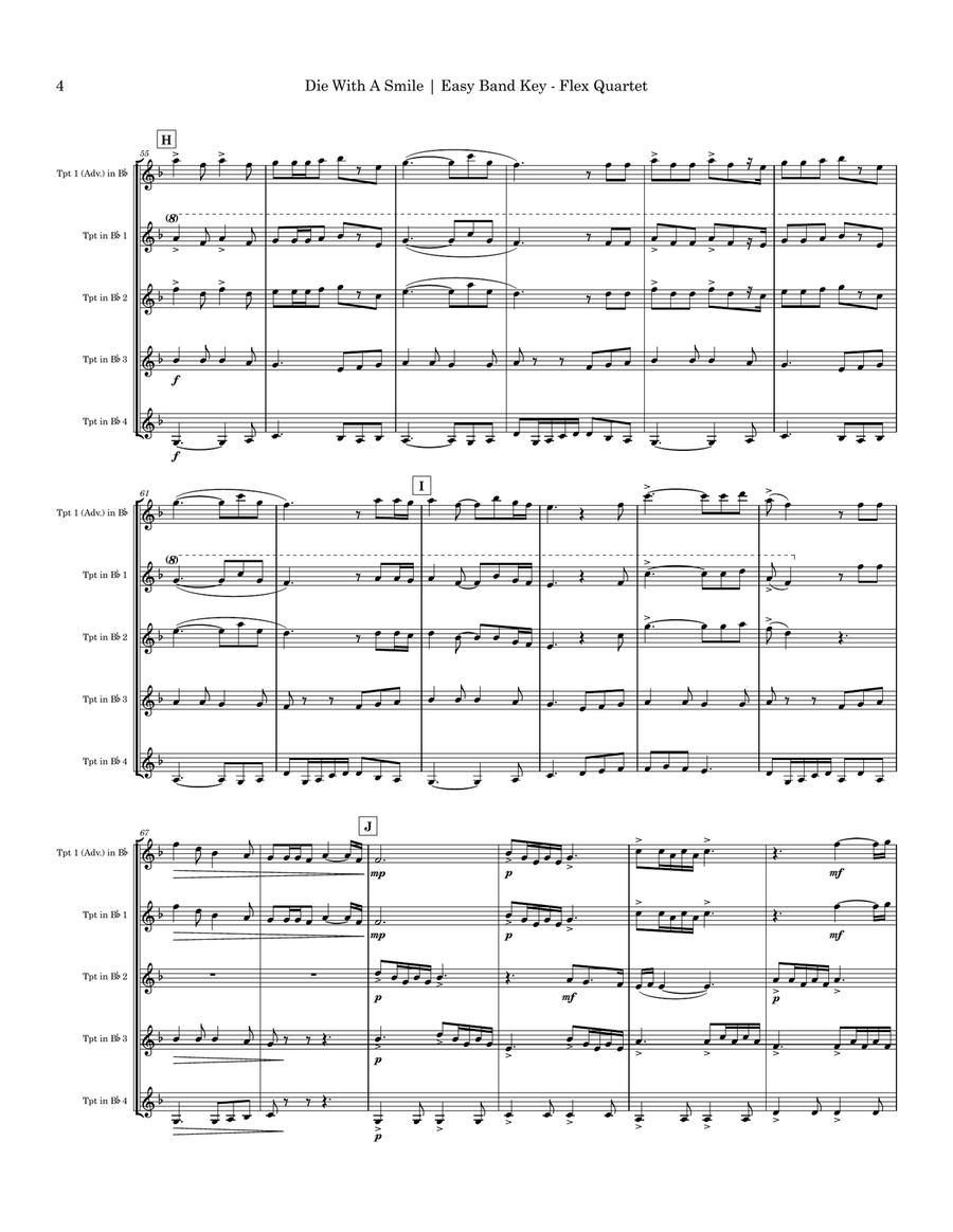 Die With A Smile Small Ensemble scores gallery preview page 4
