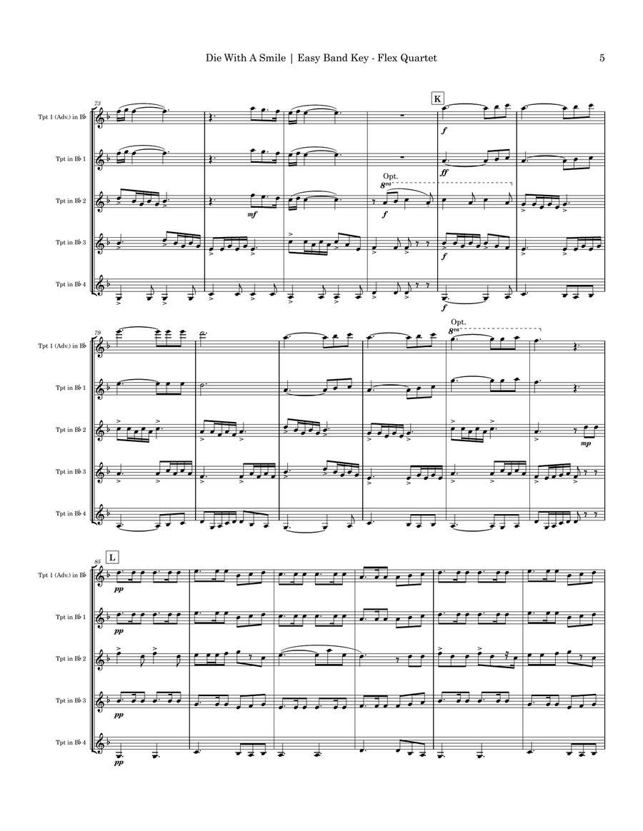 Die With A Smile Small Ensemble scores gallery preview page 5