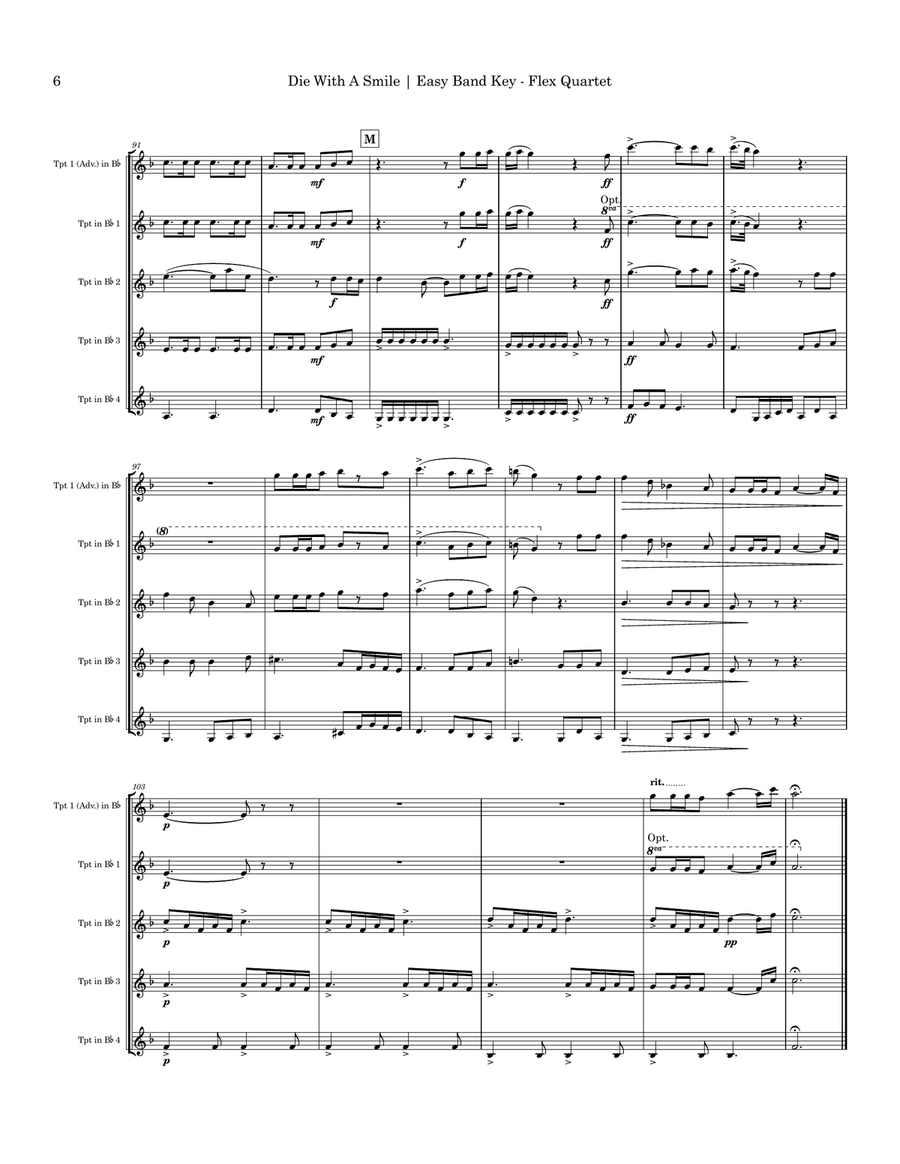 Die With A Smile Small Ensemble scores gallery preview page 6