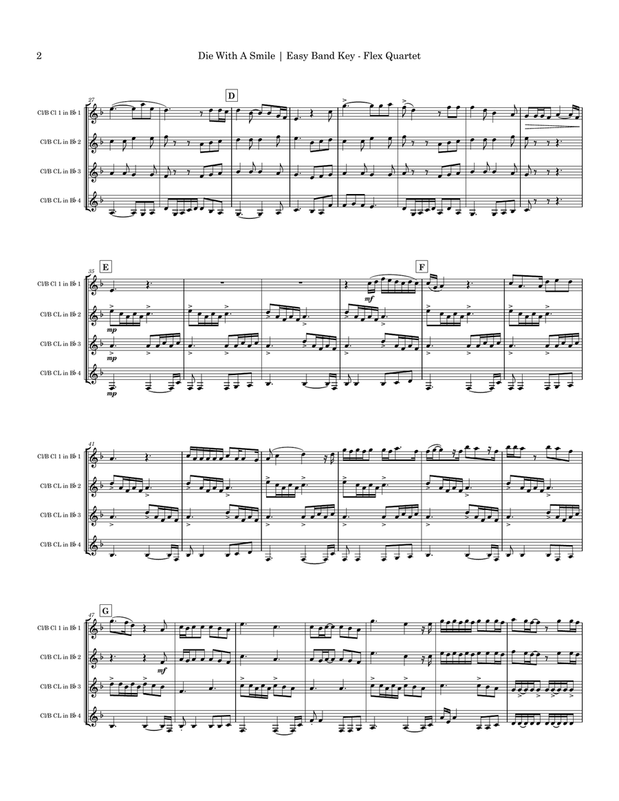 Die With A Smile Small Ensemble scores gallery preview page 2