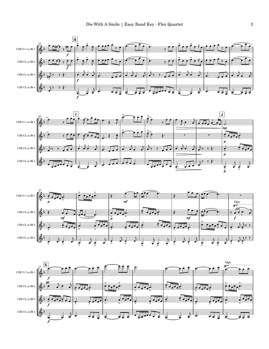 Die With A Smile Small Ensemble scores gallery preview page 3