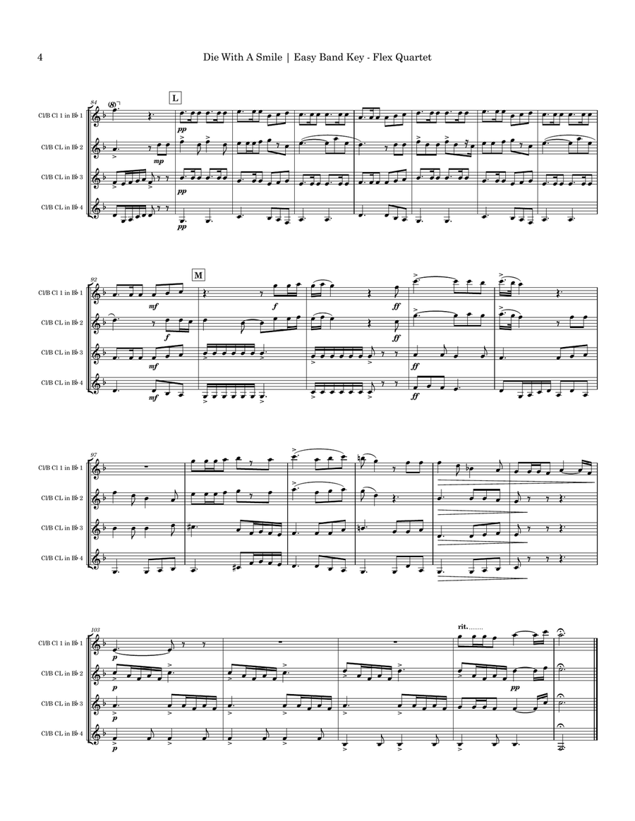 Die With A Smile Small Ensemble scores gallery preview page 4