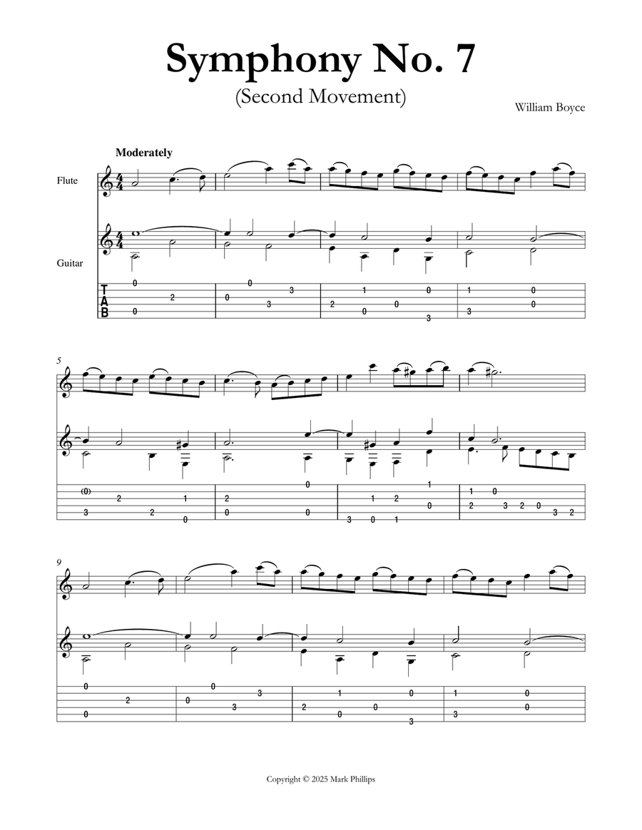 Symphony No. 7 (Second Movement) Percussion scores gallery preview page 1