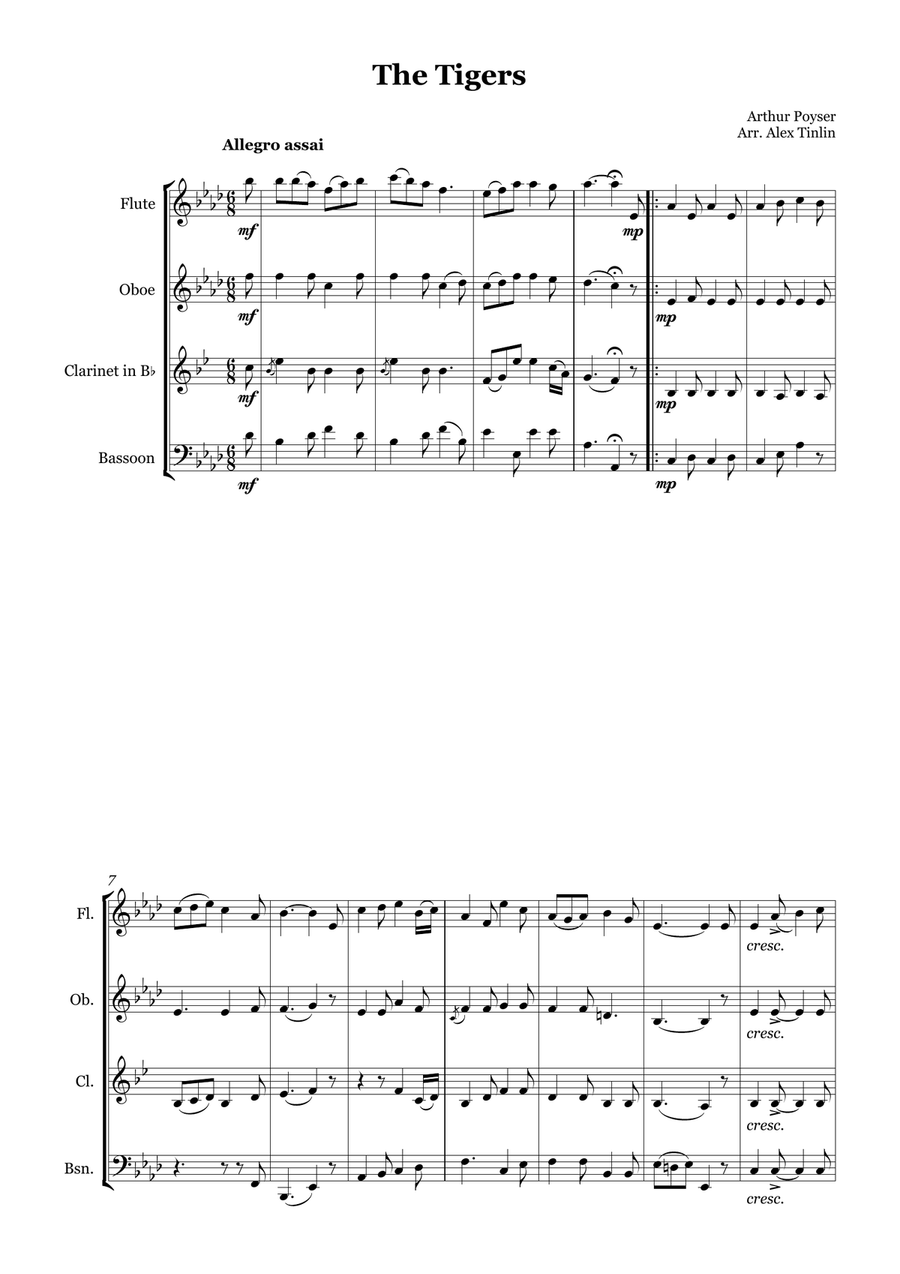The Tigers The Tigers Woodwind Quartet scores gallery preview page 2