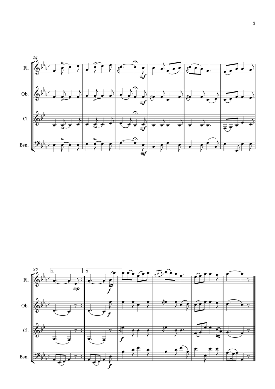 The Tigers The Tigers Woodwind Quartet scores gallery preview page 3