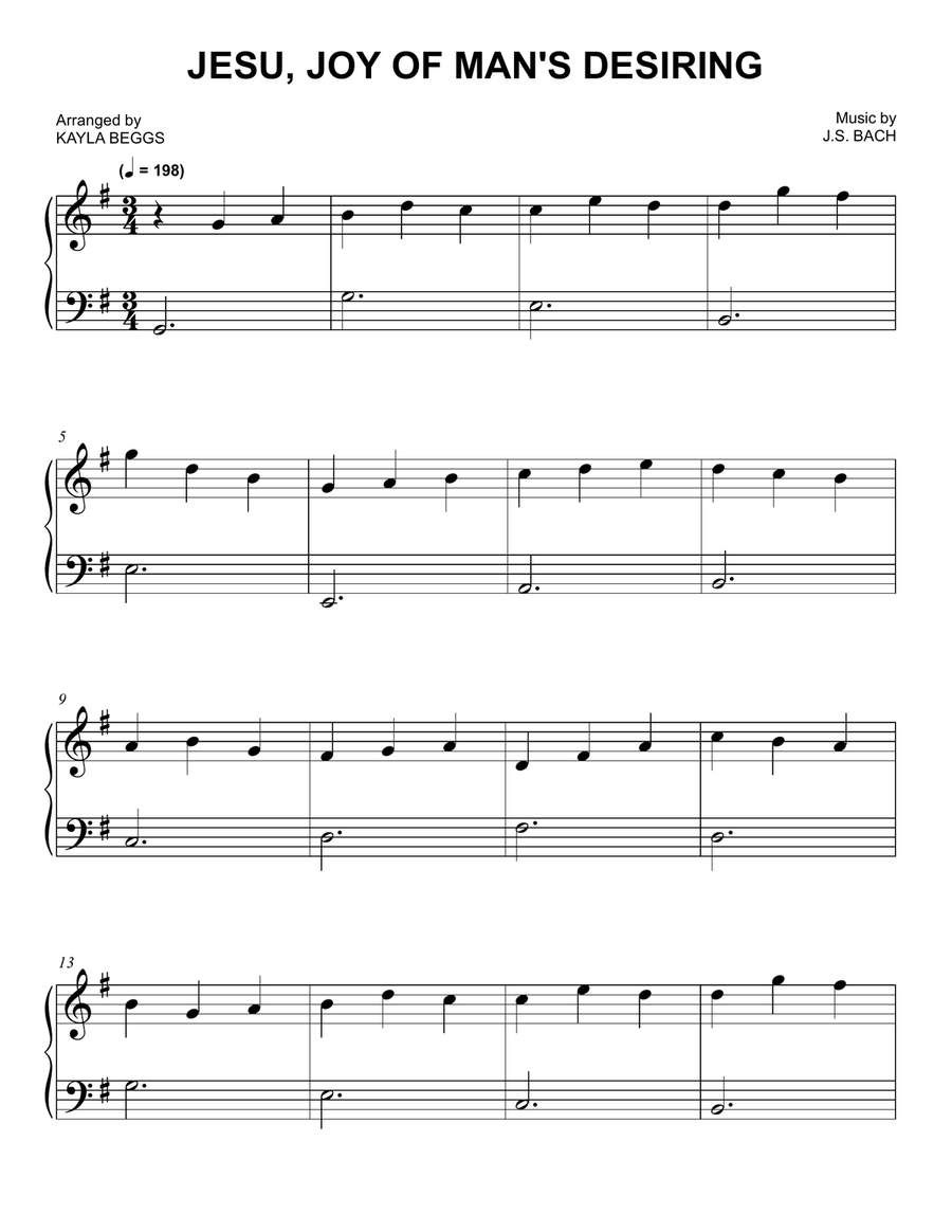Jesu, Joy of Man's Desiring Piano Solo scores gallery preview page 1