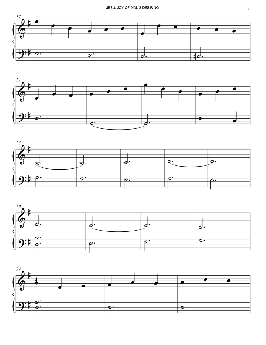 Jesu, Joy of Man's Desiring Piano Solo scores gallery preview page 2