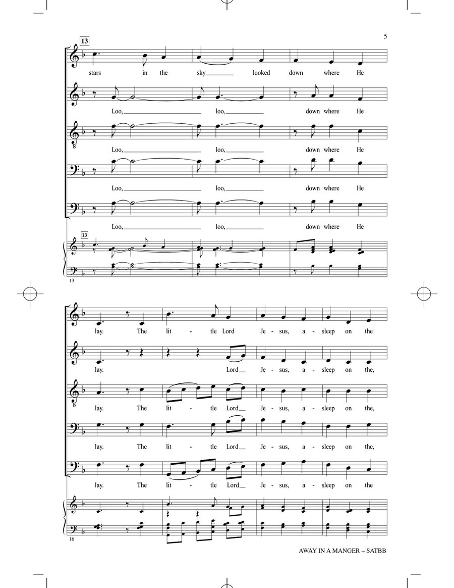 Away In A Manger (arr. Roger Emerson) SATBarB scores gallery preview page 3