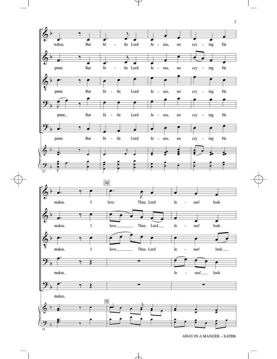 Away In A Manger (arr. Roger Emerson) SATBarB scores gallery preview page 5