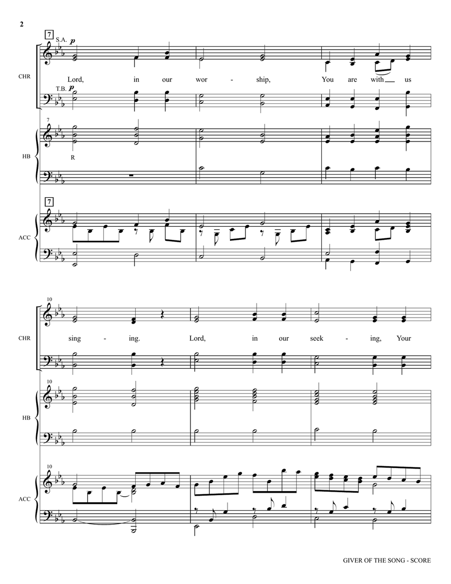 Giver Of The Song - Full Score Choir scores gallery preview page 2